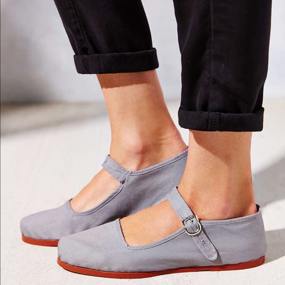 Pink and Grey Mary Jane Shoes